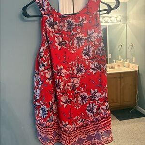 Alyx Red Floral Sleeveless Blouse